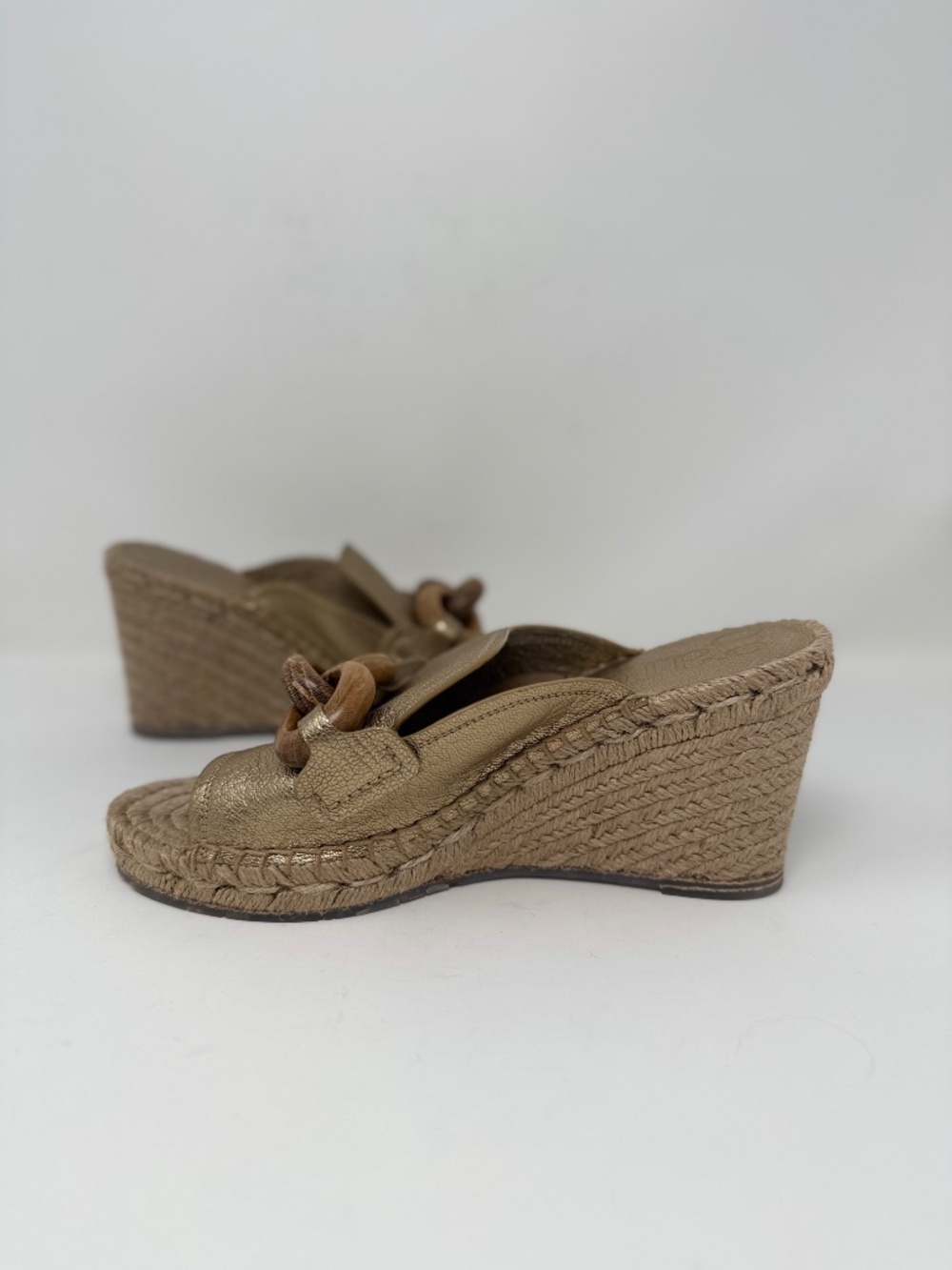 New Pedro Garcia Oliveta Wedge Sandal Nugget Petitgrain Sz 7 - Picture 11 of 15